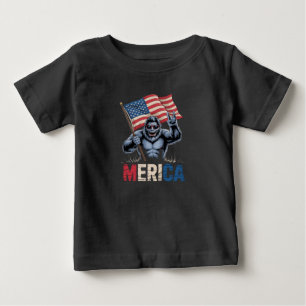 Bigfoot Merica Rock Amerikanische Flagge Patriotis Baby T-shirt