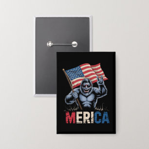 Bigfoot Merica Rock Amerikanische Flagge Patriotis Button