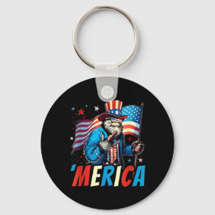 Bigfoot Merica Rock Amerikanische Flagge Sasquatch Schlüsselanhänger