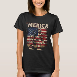 Bigfoot Merica Rock - Patriotic 4. Juli Sasqua T-Shirt