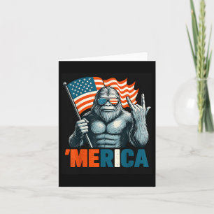 Bigfoot Merica Rock Patriotic American Flag 4. Karte