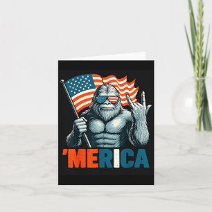 Bigfoot Merica Rock Patriotische amerikanische Fla Karte