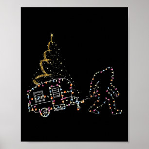 Bigfoot mit Camping Car Light Weihnachten Poster