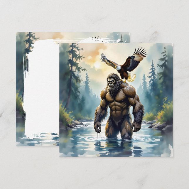 Bigfoot mit einem Adler auf der Schulter (Vorne/Hinten)