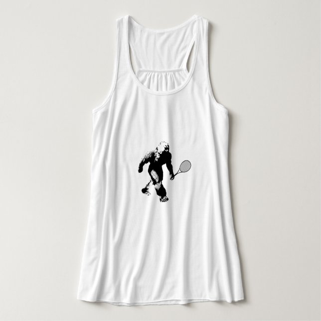 Bigfoot mit Tennis Racquet Tank Top (Design Vorderseite)