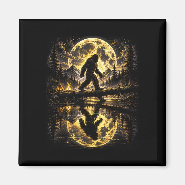 Bigfoot Mondlicht Waldreflexionsabenteuer  Magnet (Vorne)
