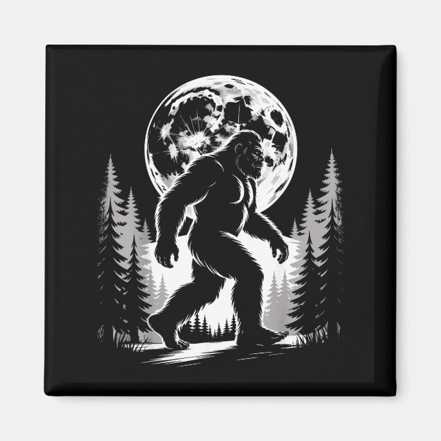Bigfoot Moonlight Sasquatch Forest Cryptid Outdoor Magnet (Vorne)