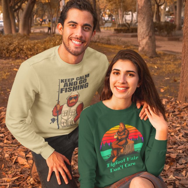 Bigfoot Morning Coffee Bigfoot Hair Keine Sorge Sweatshirt (Von Creator hochgeladen)