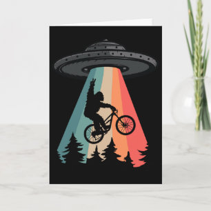 Bigfoot Mountainbike Ufo Alien Entführungs-Shirt F Karte