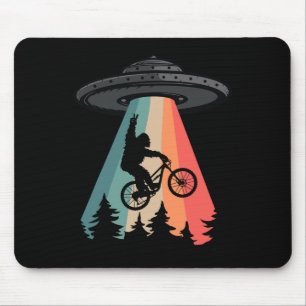 Bigfoot Mountainbike Ufo Alien Entführungs-Shirt F Mousepad