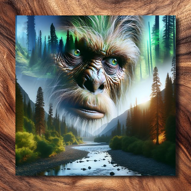 Bigfoot, Mountains, Fluss und Wald Leinwanddruck (Von Creator hochgeladen)