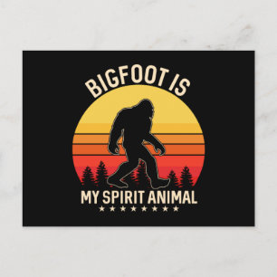 Bigfoot my Spirit Animal   Bigfoot Retro Postkarte