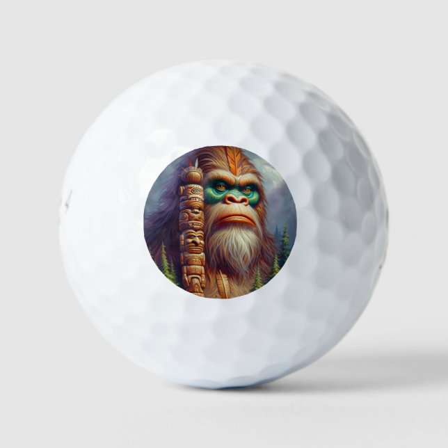Bigfoot Native American Totem Golfball (Vorderseite)