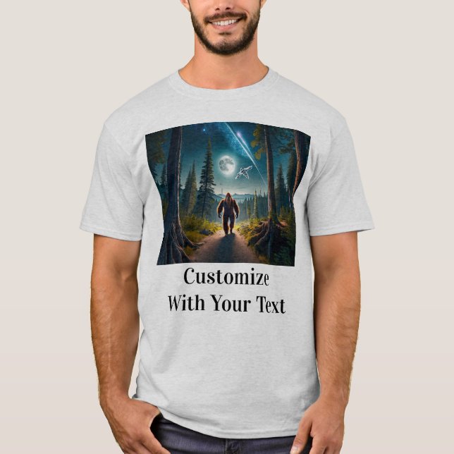 Bigfoot Night Woods Full Moon T-Shirt (Vorderseite)