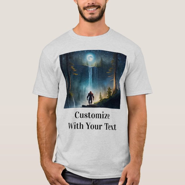 Bigfoot Night Woods Full Moon T-Shirt (Vorderseite)