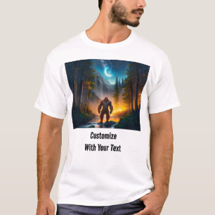 Bigfoot Night Woods Moon T-Shirt