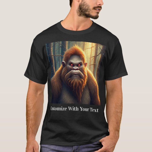 Bigfoot Night Woods Red Eyes T-Shirt (Vorderseite)