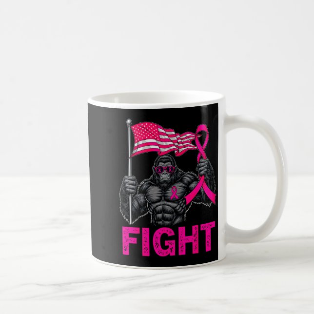 Bigfoot Nk Ribbon Fight Breast Cancer Awareness Me Kaffeetasse (Rechts)