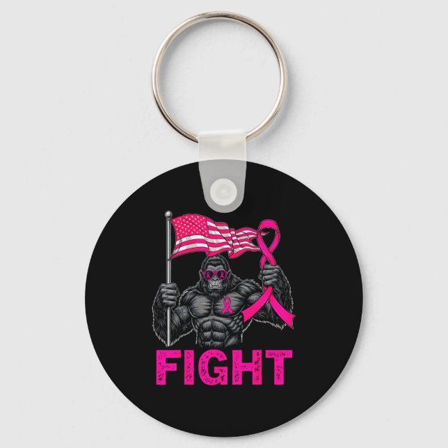 Bigfoot Nk Ribbon Fight Breast Cancer Awareness Me Schlüsselanhänger (Vorderseite)