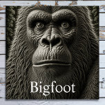 Bigfoot oder Sasquatch Nah Puzzle<br><div class="desc">Sasquatch Bigfoot Gorilla Gesicht in schwarz-weiß ai Kunst.</div>