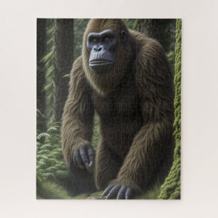 Bigfoot oder Sasquatch Squatting by a Tree Puzzle