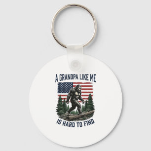 Bigfoot Opa Vintage-Amerikanische-Flagge-Shirt-Des Schlüsselanhänger
