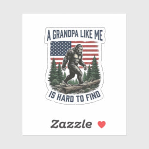 Bigfoot Opa Vintage Amerikanisches Flagge Shirt De Aufkleber