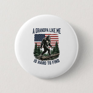 Bigfoot Opa Vintage-Amerikanisches-Flagge-Shirt-De Button
