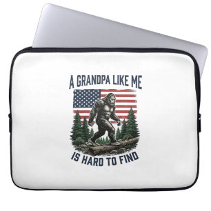 Bigfoot Opa Vintage Amerikanisches Flagge Shirt De Laptopschutzhülle