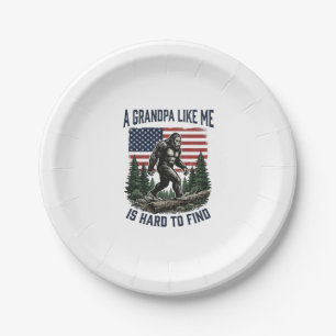 Bigfoot Opa Vintage Amerikanisches Flagge Shirt De Pappteller