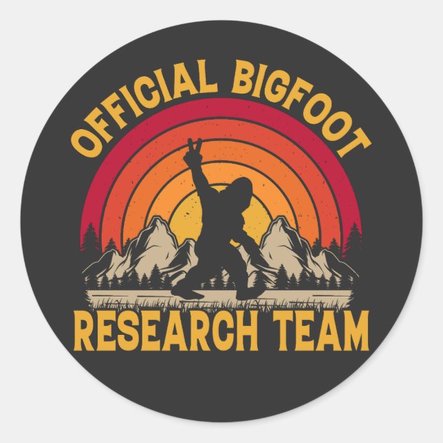 Bigfoot Original Research Team Runder Aufkleber (Vorderseite)