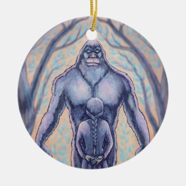 Bigfoot Ornament Personalisiert Sasquatch Geschenk (Vorne)