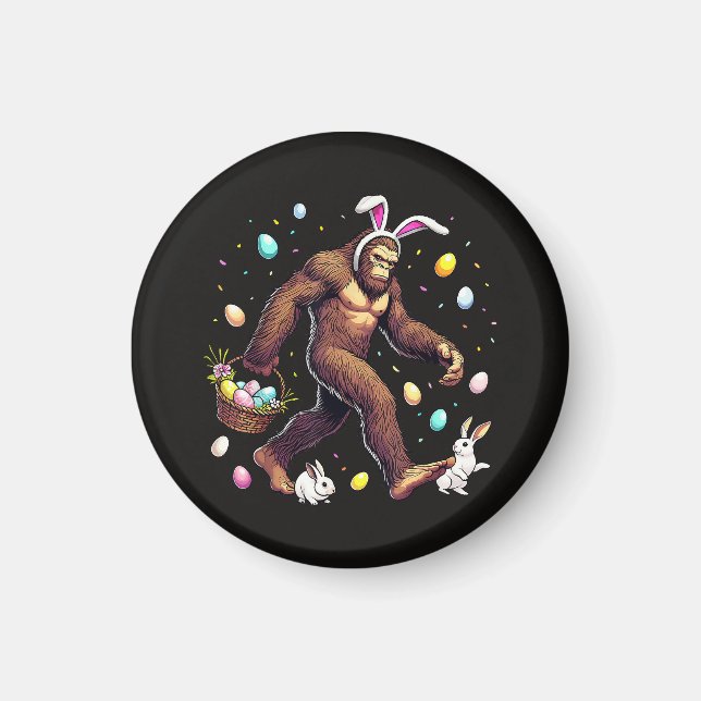 Bigfoot Ostertag Lustiger Sasquatch Magnet (Vorne)