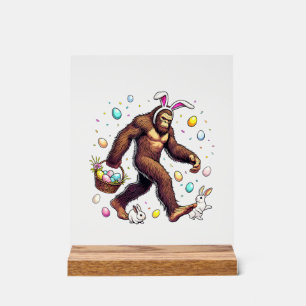 Bigfoot Ostertag Lustiger Sasquatch Süßer Hase Ost Acrylschild