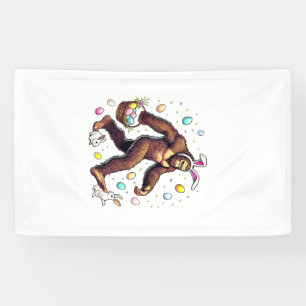 Bigfoot Ostertag Lustiger Sasquatch Süßer Hase Ost Banner