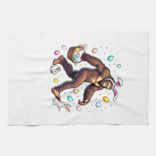 Bigfoot Ostertag Lustiger Sasquatch Süßer Hase Ost Geschirrtuch