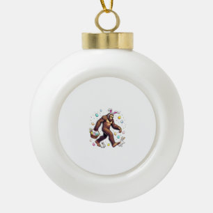 Bigfoot Ostertag Lustiger Sasquatch Süßer Hase Ost Keramik Kugel-Ornament