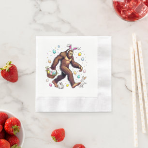 Bigfoot Ostertag Lustiges Sasquatch Serviette