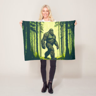 Bigfoot Out für einen Waldspaziergang Sasquatch Fleecedecke