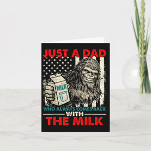 Bigfoot Papa mit der Milch lustiger Vatertag Karte