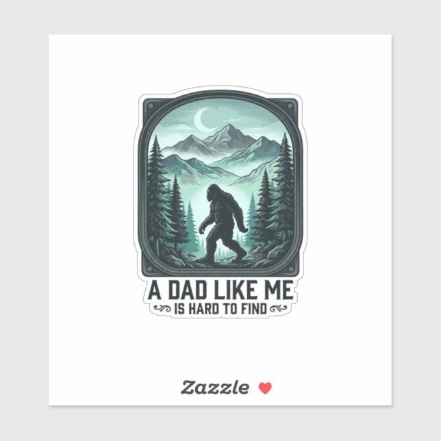 Bigfoot Papa Vintage Gravur Lustiges Vater Shirt D Aufkleber (Blatt)