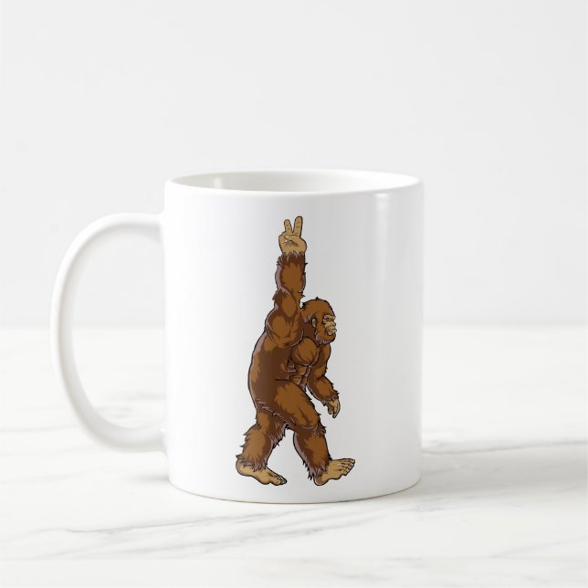 Bigfoot Peace Sign Kaffeetasse (Links)