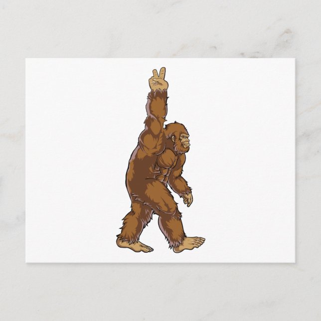 Bigfoot Peace Sign Postkarte (Vorderseite)
