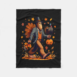 Bigfoot Pilger Truthahn Kürbis Thanksgiving Day Bo Fleecedecke