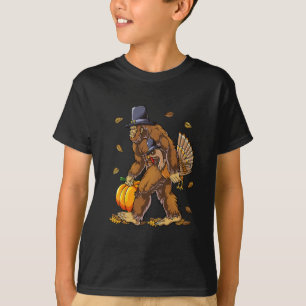 Bigfoot Pilger Truthahn Kürbis Thanksgiving Day Bo T-Shirt