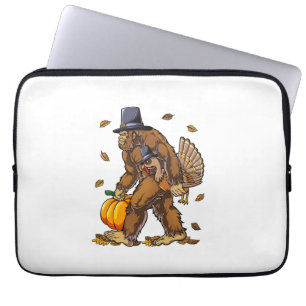 Bigfoot Pilgrim Turkey Pumpkin Erntedank Day Bo Laptopschutzhülle