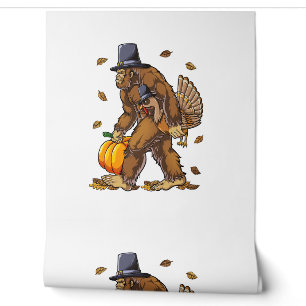Bigfoot Pilgrim Turkey Pumpkin Erntedank Day Bo Tapete