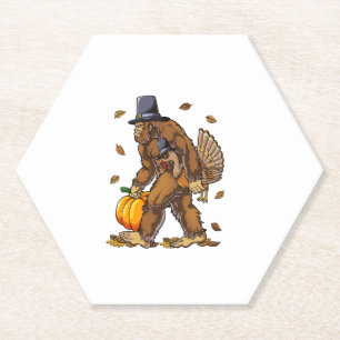 Bigfoot Pilgrim Turkey Pumpkin Erntedank Day Bo Untersetzer