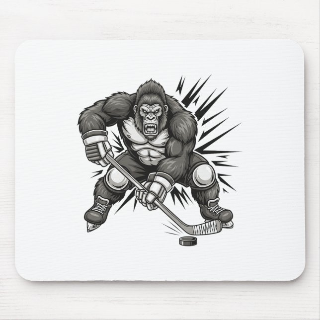 Bigfoot Player Playing Hockey Funny Sasquatch Ice  Mousepad (Vorne)