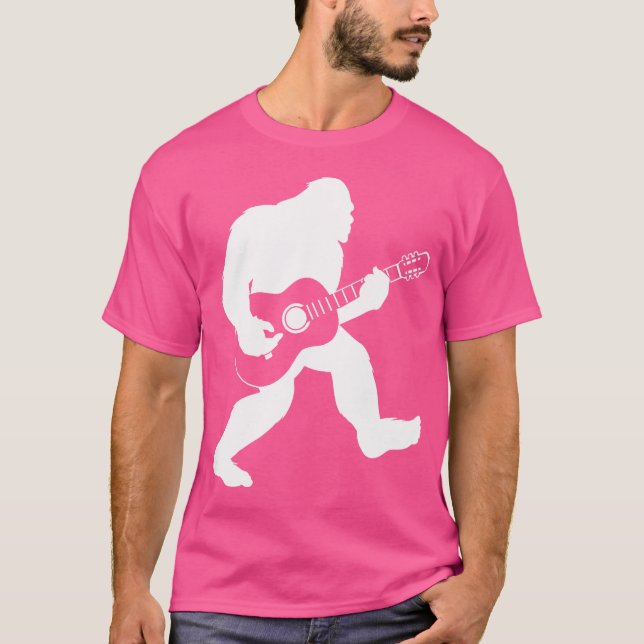 Bigfoot Playing Acoustic Gitarre T-Shirt (Vorderseite)